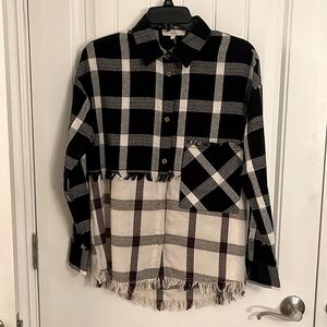 Entro Black and White Plaid Button Down Shirt